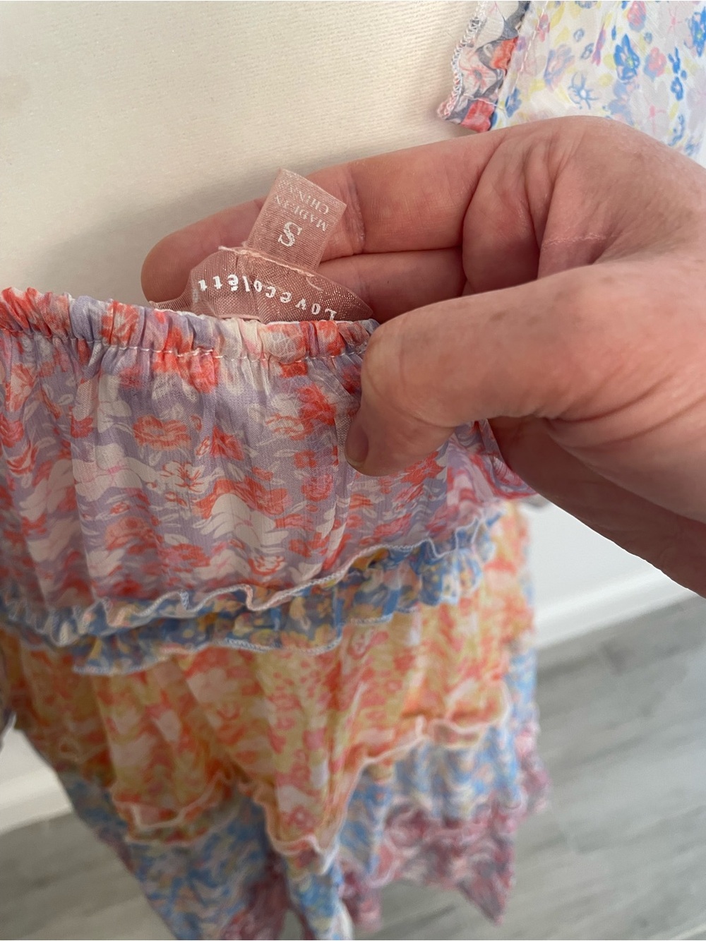 Loveshackfancy Inspired Pastel Floral Tiered Dress - Picture 4 of 4